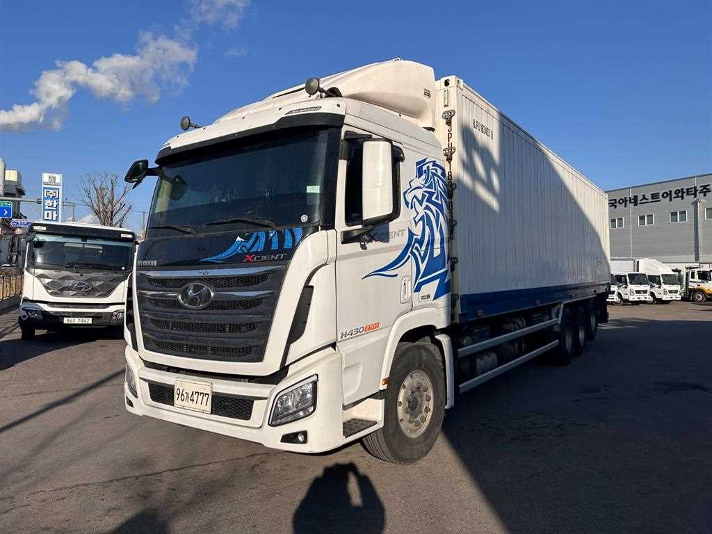 현대 엑시언트 14.5톤 원쓰리 컨테이너형 냉동탑 2019년식 주행 410,873km 중고 화물차 대표 이미지